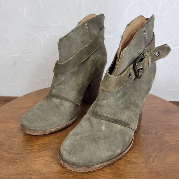 Belle By Sigerson Morrison Women's Boots 8.5 Gray Suede Ankle Heeled Booties - Picture 2 of 10